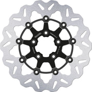 Galfer Brake Rotors for 2000-2023 Harley-Davidson Wave® Black Silver Full-Floating Front Two Piece (Floating) Aluminium Stainless Steel