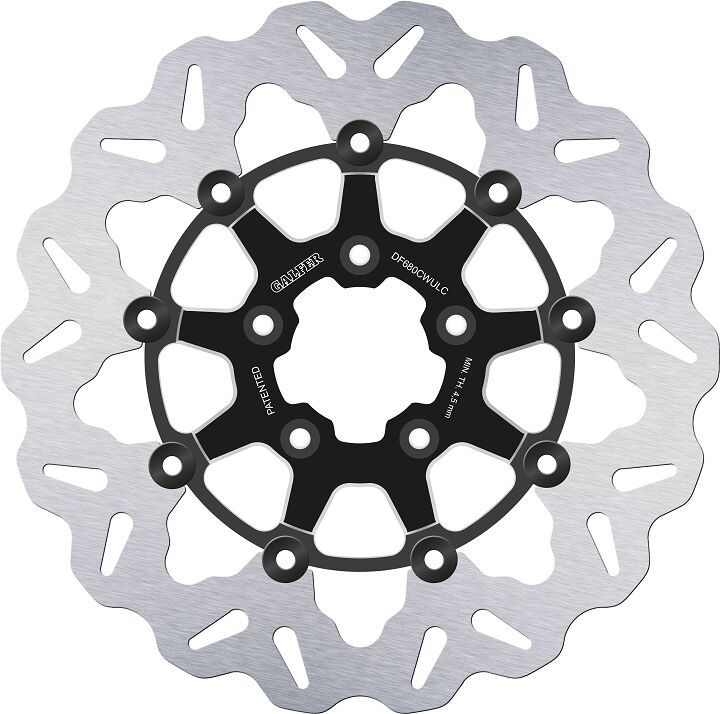 Galfer Brake Rotors for 2000-2023 Harley-Davidson Wave® Black Silver Full-Floating Front Two Piece (Floating) Aluminium Stainless Steel