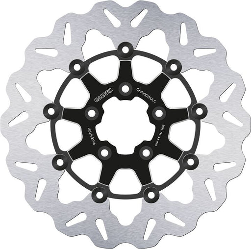 Galfer Brake Rotors for 2000-2023 Harley-Davidson Wave® Black Silver Full-Floating Front Two Piece (Floating) Aluminium Stainless Steel