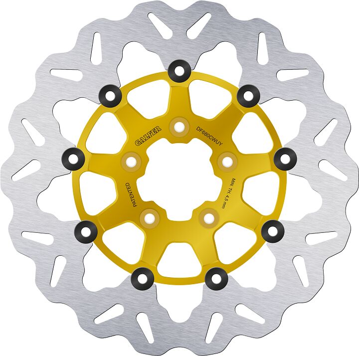 Galfer Brake Rotors for 2000-2023 Harley-Davidson Wave® Gold Silver Full-Floating Front Two Piece (Floating) Aluminium Stainless Steel