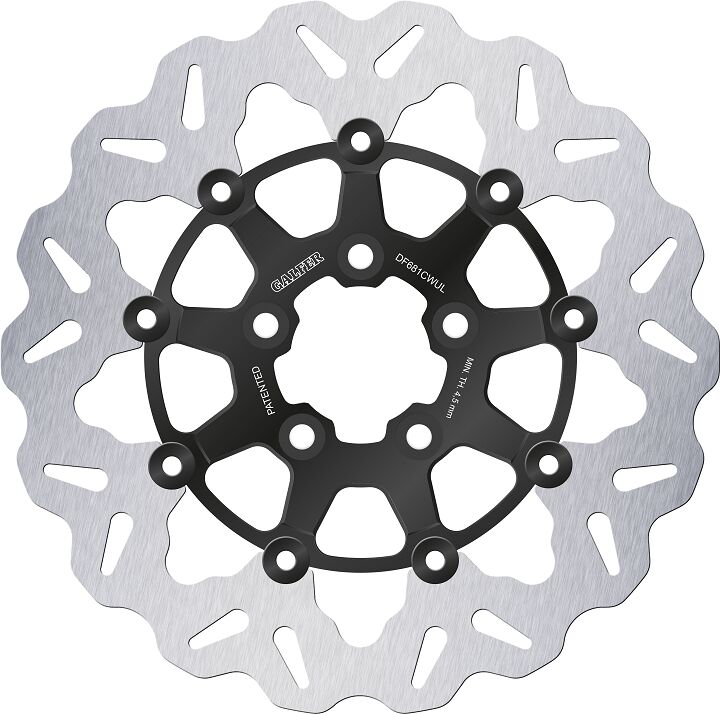 Galfer Brake Rotors for 2000-2017, 2022-2023 Harley-Davidson Wave® Black Silver Full-Floating Front Two Piece (Floating) Aluminium Stainless Steel...