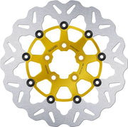 Galfer Brake Rotors for 2000-2017, 2022-2023 Harley-Davidson Wave® Gold Silver Full-Floating Front Two Piece (Floating) Aluminium Stainless Steel