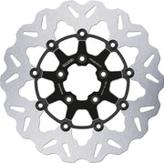 Galfer Brake Rotors for 2000, 2004-2024 Harley-Davidson Wave® Black Silver Full-Floating Front Two Piece (Floating) Aluminium Stainless Steel