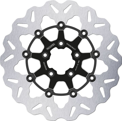Galfer Brake Rotors for 2000, 2004-2024 Harley-Davidson Wave® Black Silver Full-Floating Front Two Piece (Floating) Aluminium Stainless Steel