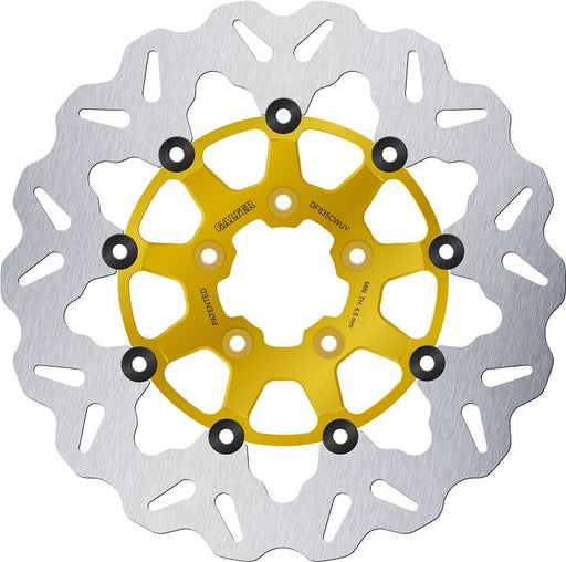 Galfer Brake Rotors for 2004-2024 Harley-Davidson Wave® Gold Silver Full-Floating Front Two Piece (Floating) Aluminium Stainless Steel
