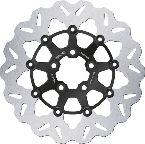 Galfer Brake Rotors for 2008-2024 Harley-Davidson Wave® Black Silver Full-Floating Front Two Piece (Floating) Aluminium Stainless Steel