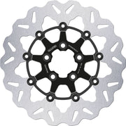 Galfer Brake Rotors for 2008-2024 Harley-Davidson Wave® Black Silver Full-Floating Front Two Piece (Floating) Aluminium Stainless Steel