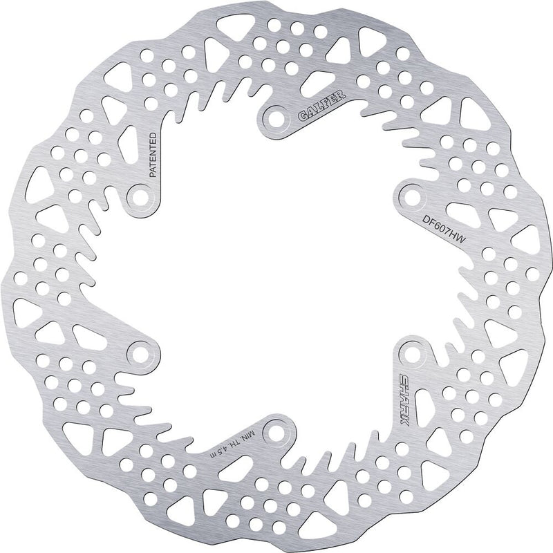 Galfer BRAKE ROTOR SHARK FIXED Shark Fin Silver Solid-Mount Rear One Piece (Fixed) Stainless Steel