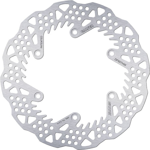 Galfer BRAKE ROTOR SHARK FIXED Shark Fin Silver Solid-Mount Rear One Piece (Fixed) Stainless Steel