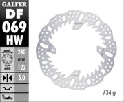 Galfer BRAKE ROTOR SHARK FIXED Silver Solid-Mount Rear One Piece (Fixed) Stainless Steel Each