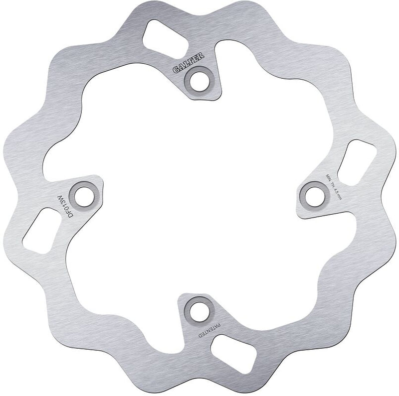 Galfer Wave® Brake Rotor Silver Solid-Mount Rear One Piece (Fixed) Stainless Steel