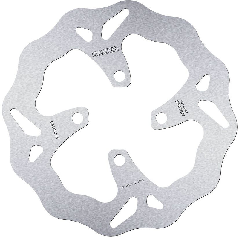 Galfer Wave® Brake Rotor for 2011-2024 HONDA Silver Solid-Mount Front One Piece (Fixed) Stainless Steel