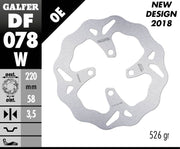 Galfer Wave® Brake Rotor for 2011-2024 HONDA Silver Solid-Mount Front One Piece (Fixed) Stainless Steel Each