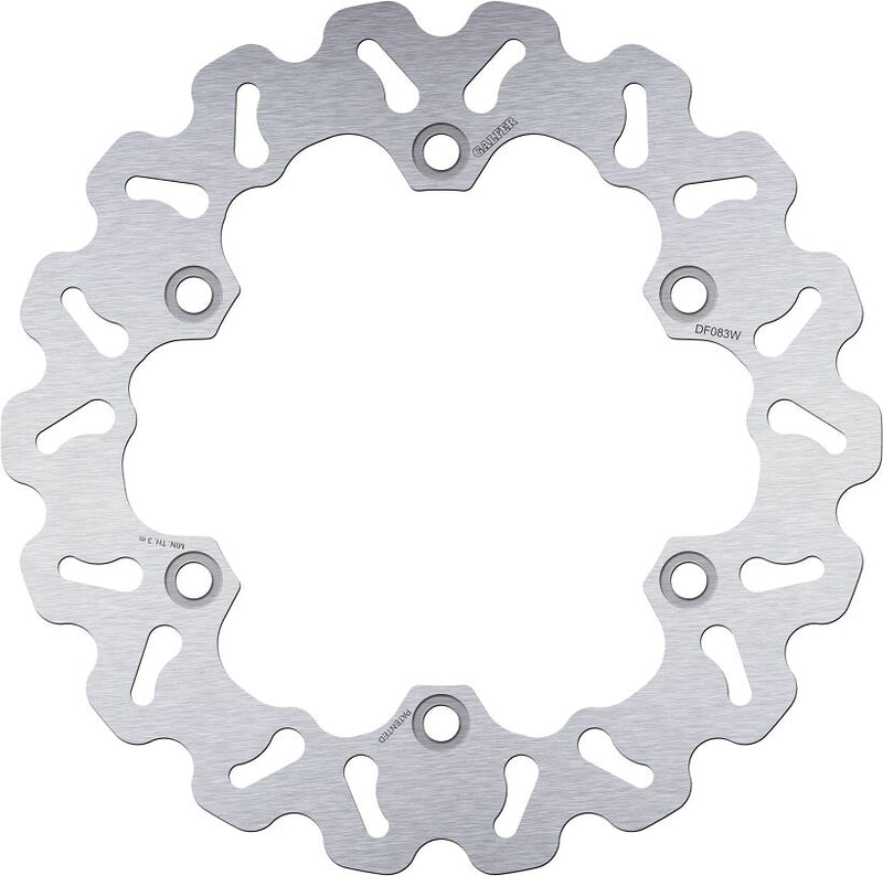 Galfer Wave® Brake Rotor for 1985-1989, 2001-2010, 2012-2025 HONDA Silver Solid-Mount Rear One Piece (Fixed) Stainless Steel