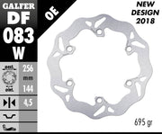 Galfer Wave® Brake Rotor for 1985-1989, 2001-2010, 2012-2025 HONDA Silver Solid-Mount Rear One Piece (Fixed) Stainless Steel Each