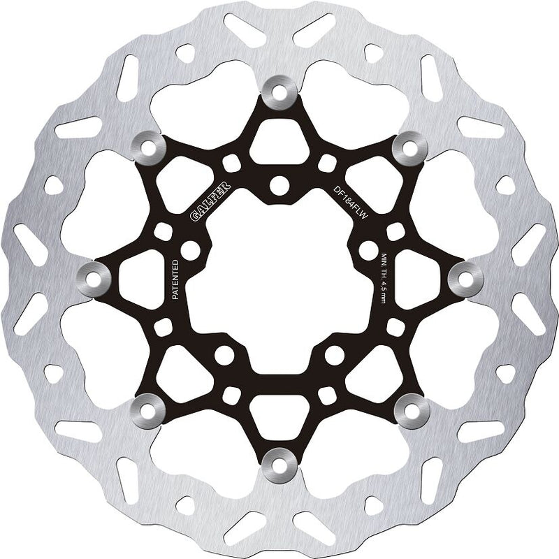 Galfer Brake Rotor for 2004-2026 KAWASAKI Wave® Black Silver Full-Floating Front Two Piece (Floating) Stainless Steel