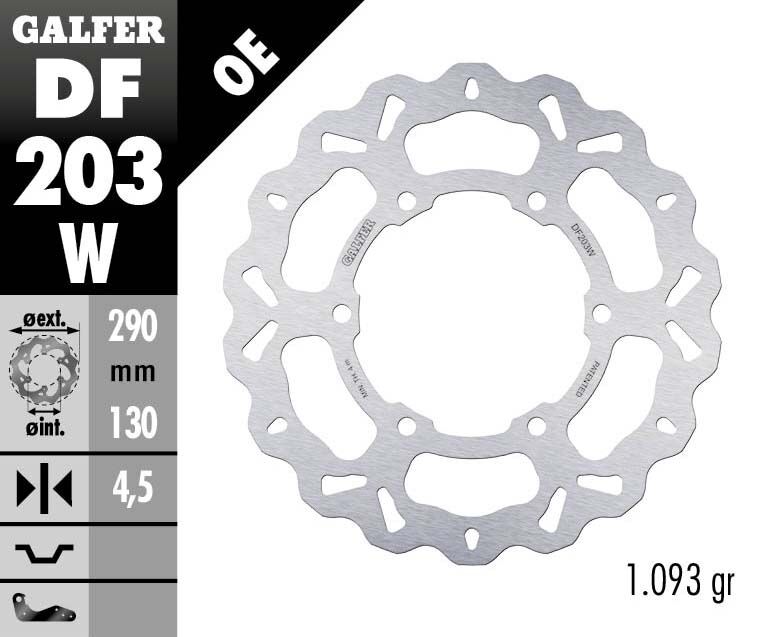 Galfer Wave® Brake Rotor for 2008-2012, 2015-2016, 2023-2025 KAWASAKI Silver Solid-Mount Front One Piece (Fixed) Stainless Steel Each