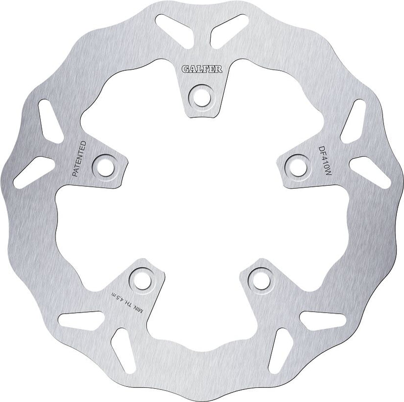Galfer Wave® Brake Rotor for 2005-2011 KYMCO XCITING Silver Solid-Mount Front One Piece (Fixed) Stainless Steel