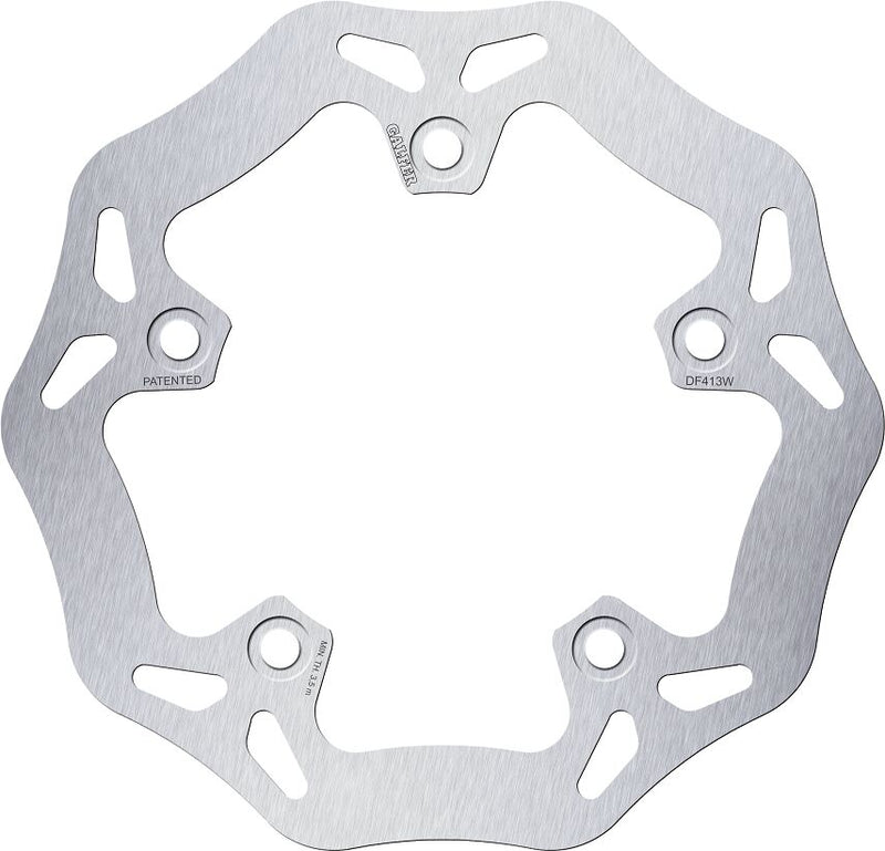 Galfer Wave® Brake Rotor for 2005-2011 KYMCO XCITING Silver Solid-Mount Rear One Piece (Fixed) Stainless Steel