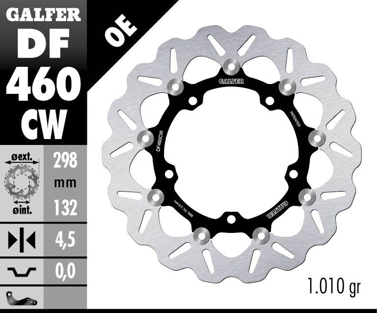Galfer Brake Rotors for 2015-2024 YAMAHA Wave® Black Silver Full-Floating Front Two Piece (Floating) Stainless Steel Each