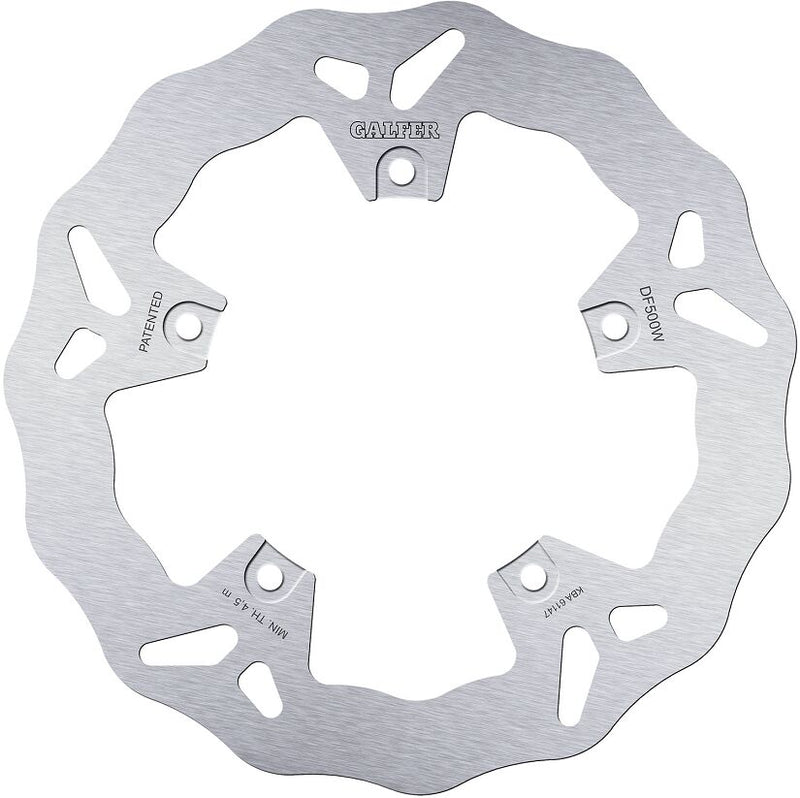 Galfer Wave® Brake Rotor Silver Solid-Mount Front One Piece (Fixed) Stainless Steel