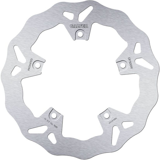 Galfer Wave® Brake Rotor Silver Solid-Mount Front One Piece (Fixed) Stainless Steel