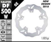 Galfer Wave® Brake Rotor Silver Solid-Mount Front One Piece (Fixed) Stainless Steel Each