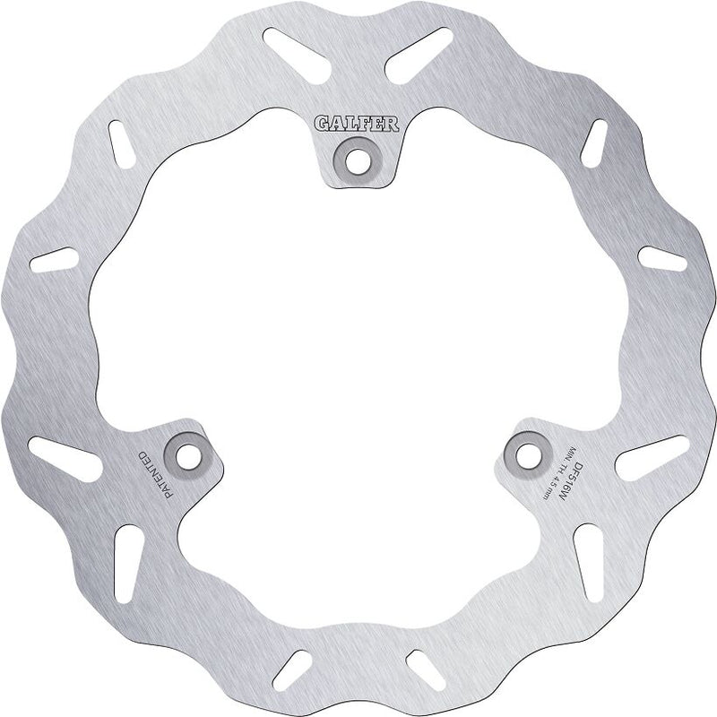 Galfer Wave® Brake Rotor for 2014-2016, 2021-2024 YAMAHA Silver Solid-Mount Rear One Piece (Fixed) Stainless Steel