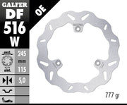 Galfer Wave® Brake Rotor for 2014-2016, 2021-2024 YAMAHA Silver Solid-Mount Rear One Piece (Fixed) Stainless Steel Each