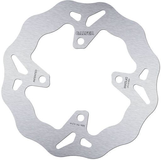 Galfer Wave® Brake Rotor Silver Solid-Mount Rear One Piece (Fixed) Stainless Steel