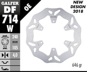 Galfer Wave® Brake Rotor Silver Solid-Mount Front One Piece (Fixed) Stainless Steel Each