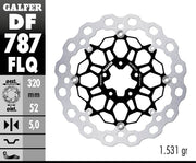Galfer Brake Rotor Floating Cubiq Black Silver Full-Floating Front Two Piece (Floating) Stainless Steel Each