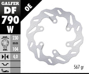 Galfer Wave® Brake Rotor Silver Solid-Mount Rear One Piece (Fixed) Stainless Steel Each
