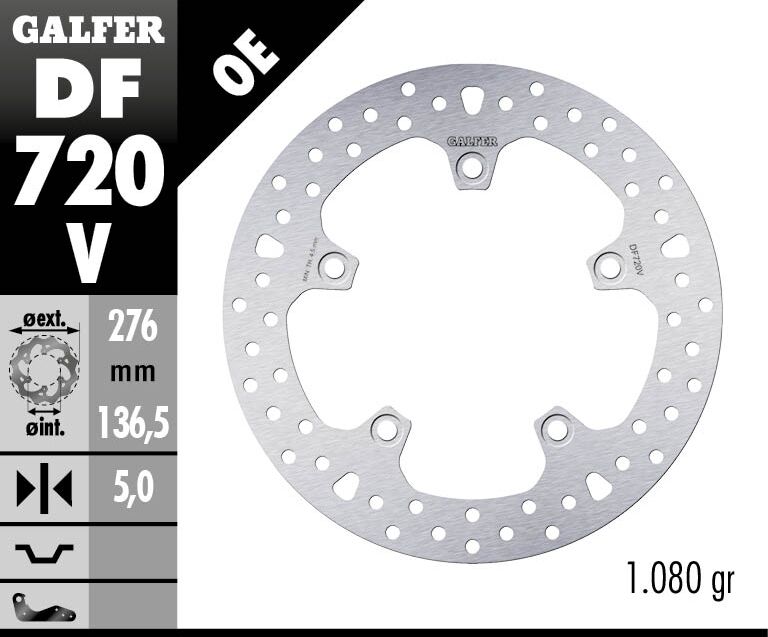 Galfer Brake Rotor Fixed Round for 2013-2024 BMW Silver Solid-Mount Rear One Piece (Fixed) Stainless Steel Each