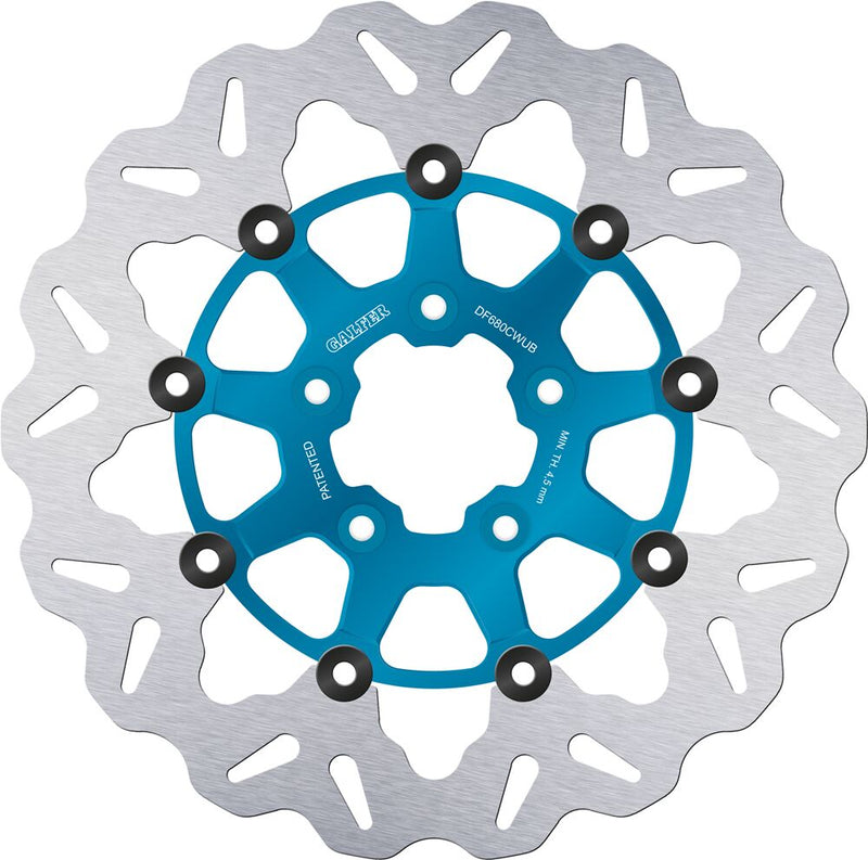 Galfer Wave® Brake Rotor for 2000-2023 Harley-Davidson Blue Silver Full-Floating Two Piece (Floating) Aluminium Stainless Steel