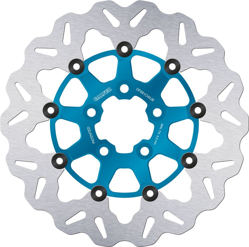 Galfer Wave® Brake Rotor for 2000-2023 Harley-Davidson Blue Silver Full-Floating Two Piece (Floating) Aluminium Stainless Steel