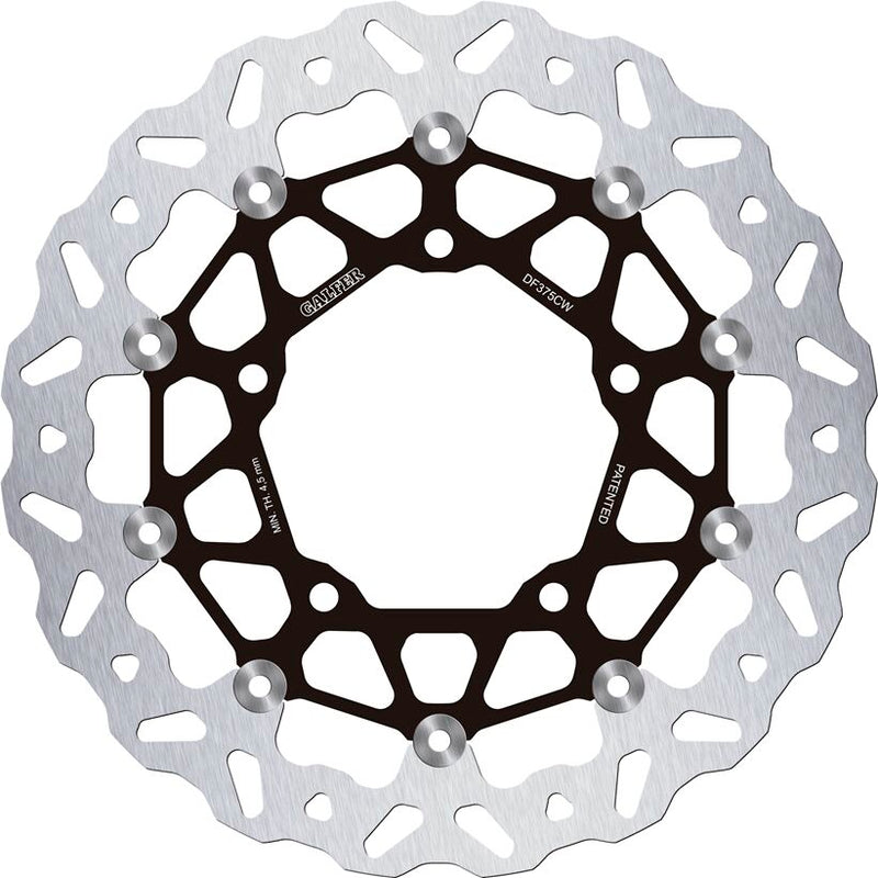 Galfer DF375CW for 2021-2024 SUZUKI GSX 1300 R ABS Floating Wave® Brake Rotor Black Silver Full-Floating Front Two Piece (Floating) Aluminium Stain...