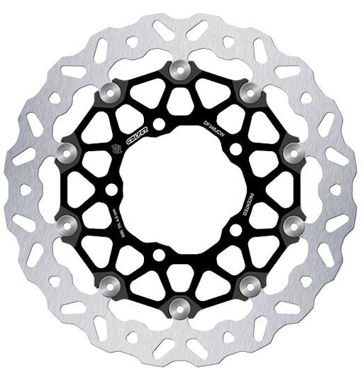 Galfer BRAKE ROTOR FLOATECH WAVE for 2005-2026 SUZUKI Wave® Black Silver Full-Floating Front Two Piece (Floating) Aluminium Stainless Steel