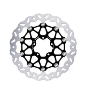 Galfer BRAKE ROTOR FLOATECH WAVE for 2007-2026 DUCATI Wave® Black Silver Full-Floating Front Two Piece (Floating) Aluminium Stainless Steel