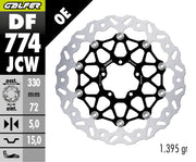 Galfer BRAKE ROTOR FLOATECH WAVE for 2007-2026 DUCATI Wave® Black Silver Full-Floating Front Two Piece (Floating) Aluminium Stainless Steel Each