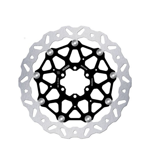 Galfer BRAKE ROTOR FLOATECH WAVE Wave® Black Silver Full-Floating Front Two Piece (Floating) Aluminium Stainless Steel