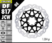 Galfer BRAKE ROTOR FLOATECH WAVE Wave® Black Silver Full-Floating Front Two Piece (Floating) Aluminium Stainless Steel Each