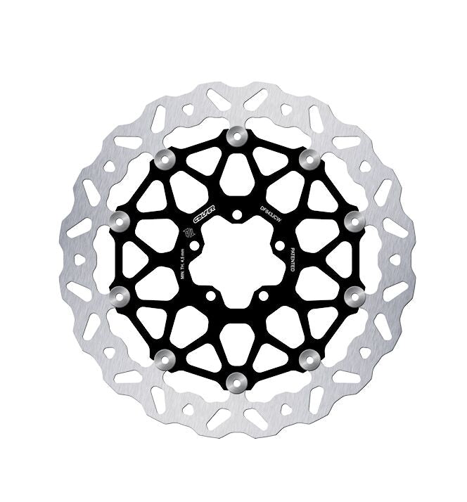 Galfer BRAKE ROTOR FLOATECH WAVE for 2014-2024 KTM Wave® Black Silver Full-Floating Front Two Piece (Floating) Aluminium Stainless Steel