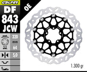 Galfer BRAKE ROTOR FLOATECH WAVE for 2014-2024 KTM Wave® Black Silver Full-Floating Front Two Piece (Floating) Aluminium Stainless Steel Each