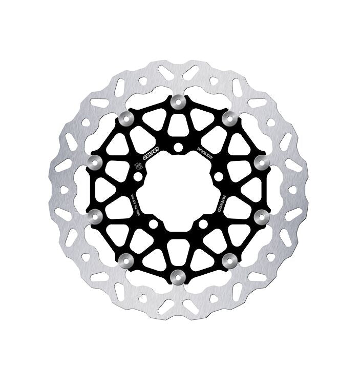 Galfer BRAKE ROTOR FLOATECH WAVE for 2010-2026 TRIUMPH Wave® Black Silver Full-Floating Front Two Piece (Floating) Aluminium Stainless Steel