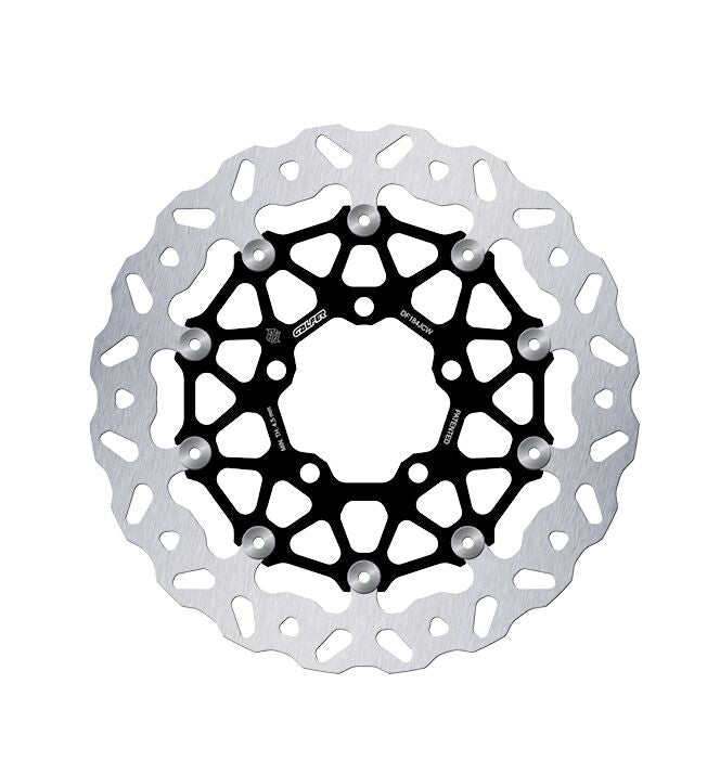 Galfer BRAKE ROTOR FLOATECH WAVE for 2004-2026 KAWASAKI Wave® Black Silver Full-Floating Front Two Piece (Floating) Aluminium Stainless Steel