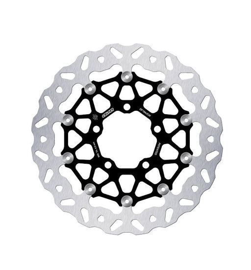 Galfer BRAKE ROTOR FLOATECH WAVE for 2004-2026 KAWASAKI Wave® Black Silver Full-Floating Front Two Piece (Floating) Aluminium Stainless Steel