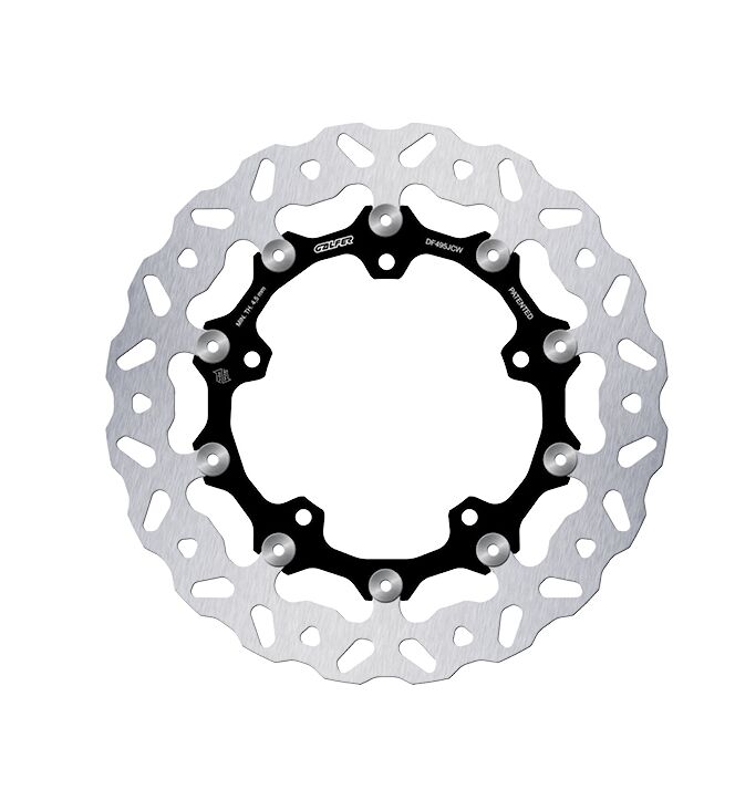 Galfer BRAKE ROTOR FLOATECH WAVE for 2003-2026 YAMAHA Wave® Black Silver Full-Floating Front Two Piece (Floating) Aluminium Stainless Steel