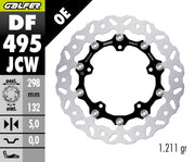 Galfer BRAKE ROTOR FLOATECH WAVE for 2003-2026 YAMAHA Wave® Black Silver Full-Floating Front Two Piece (Floating) Aluminium Stainless Steel Each