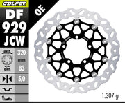 Galfer BRAKE ROTOR FLOATECH WAVE for 2019-2026 TRIUMPH Wave® Black Silver Full-Floating Front Two Piece (Floating) Aluminium Stainless Steel Each